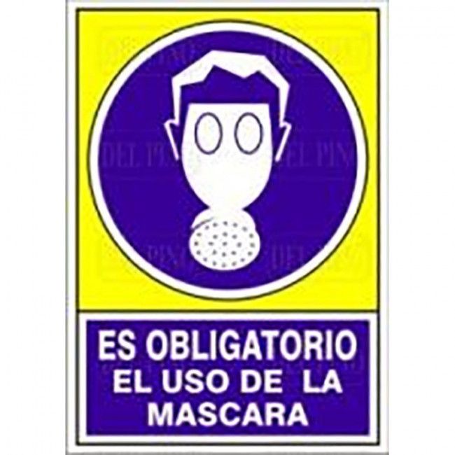 SEÑAL 606 PLAST.420x297 "OBLI.USO MASC." ES OBLIGATORIO EL USO DE LA MASCARA