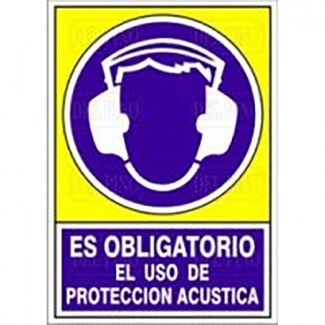 SEÑAL 607 PLAST.420x297"OBL.USO P/ACUST" ES OBLIGATORIO USO PROTECCION ACUSTICA