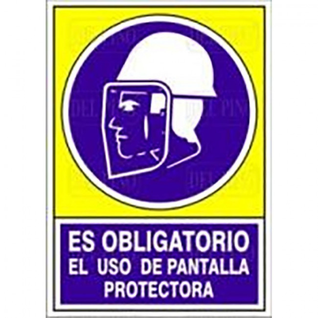 SEÑAL 609 PLAST.420x297 "OBLI.USO PANT" ES OBLIGATORIO USO PANTALLA PROTECTORA