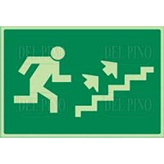 SEÑAL PLÁSTICA DE ESCALERA. PLÁSTICO. VERDE. EVACUACIÓN. 297X210 MM