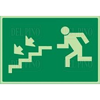 SEÑAL DE EMERGENCIA PARA ESCALERA. FOTOLUMINISCENTE. PLÁSTICO. 297X210MM