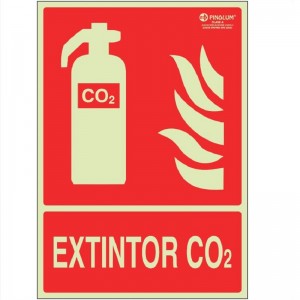SEÑAL 7002 PLASTICO 297x210 "EXTINTOR CO2" LUMINISCENTE