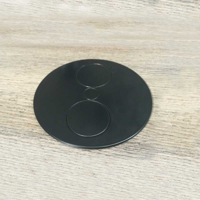 MÓDULO DE ENCHUFES EMPOTRABLE TWIST. 2 TOMAS CON TOMA DE TIERRA. EMPOTRAMIENTO EN MESA. NEGRO MATE. KEMA KEUR. PROFUNDID