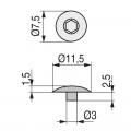 TAPA EMBUTIR INTRO.5 d11,5 BLANCO (500U) PARA TORNILLO ENSAMBLE Ø5 (hexagono 3mm)