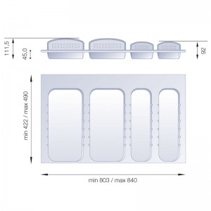 BANDEJA ORGANIZAD MANILA M900 PLAST/GRIS CON SEPARADORES MOVILES