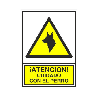 SEÑAL 301 PLAST.295X210 ­ATENCION! CUIDADO CON EL PERRO