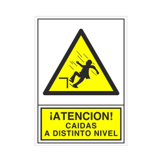 SEÑAL 384 ADHESIVA 148X105 ­ATENCION! CAIDAS A DISTINTO NIVEL