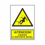 SEÑAL 384 ADHESIVA 148X105 ­ATENCION! CAIDAS A DISTINTO NIVEL