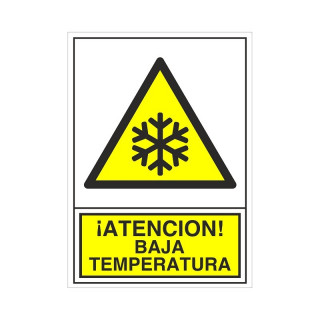SEÑAL 375 PLAST.490x345AT.BAJA.TEMPER." ­ATENCION! BAJA TEMPERATURA"