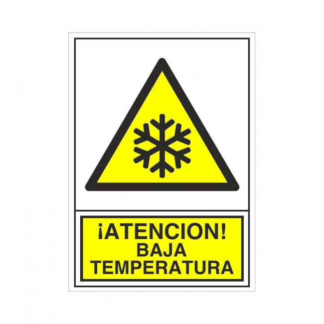 SEÑAL 375 PLAST.490x345AT.BAJA.TEMPER." ­ATENCION! BAJA TEMPERATURA"