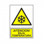 SEÑAL 375 PLAST.490x345AT.BAJA.TEMPER." ­ATENCION! BAJA TEMPERATURA"