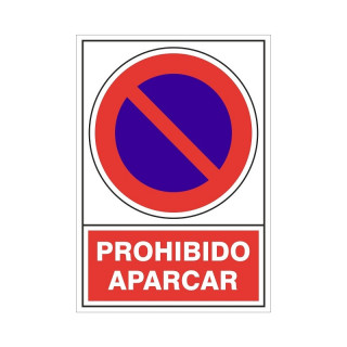 SEÑAL 430 ALUM.345x245 PROHIB.APARCAR"