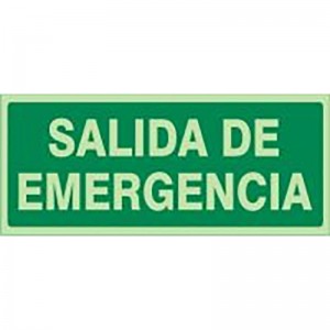 SEÑAL 1036 PLAST.420x210"SAL.EMERG"LUM. SALIDA DE EMERGENCIA (LETRA)