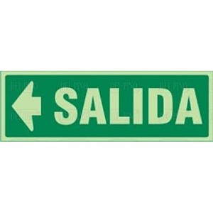 SEÑAL 1018 PLAST.297x105"SALIDA"IZD.LUM. SALIDA IZQUIERDA (LETRA)