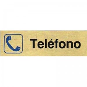 PLACA ALUMINIO ORO 150x45 "TELEFONO"