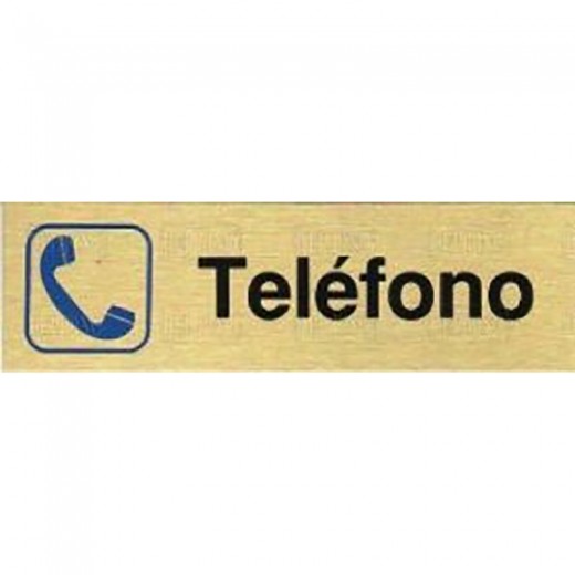 PLACA ALUMINIO ORO 150x45 TELEFONO"