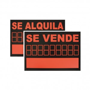SEÑAL PVC "SE VENDE/SE ALQULA" 500X700MM NO ADHESIVA.