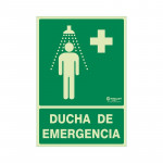 SEÑAL DE DUCHA DE EMERGENCIA. RECTANGULAR. VERDE