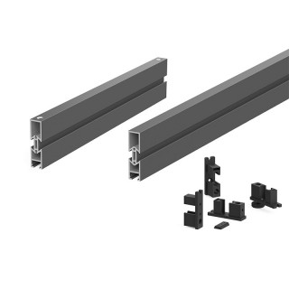 KIT DE PERFILERÍA PARA VESTIDORES SEVEN. ACERO. GRAFITO. SISTEMA MODULAR. REGULABLE 13MM