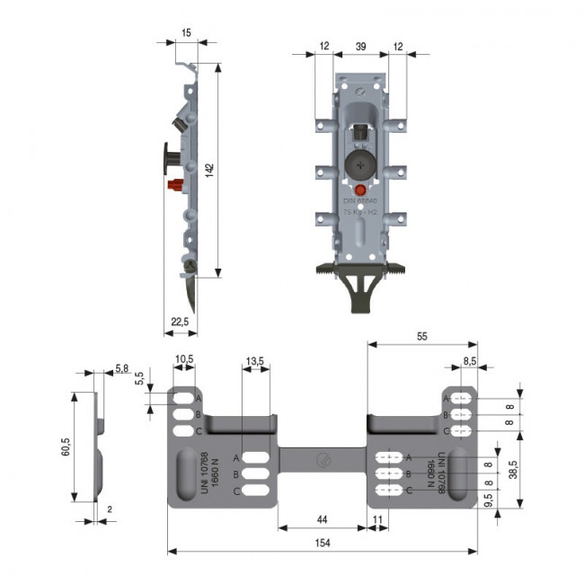 COLGADOR OCULTO REGULABLE LIBRA ALTURA 2MM. ACERO GALVANIZADO. ZINCADO - ITALIANA FERRAMENTA