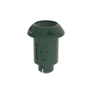 HERRAJE DE UNIÓN INVISIBLE PEANUT 2 CORTO. PLÁSTICO REFORZADO. CON FIBRA DE VIDRIO. VERDE OSCURO MATE. MECANIZADO CNC. D