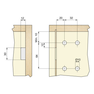COLGADOR MUEBLE SUSPENDIDO 807 FORTE DERECHA CON TACOS - PATENTADO. 55KGS/UND. 2