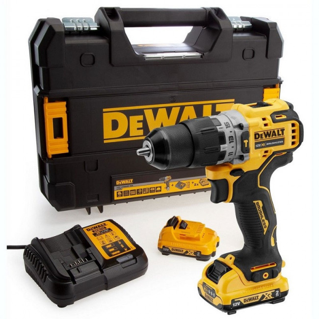 TALADRO PERCUTOR DCD706D2-QW. SIN ESCOBILLAS. INALÁMBRICO. 12 V - DEWALT