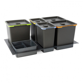 CUBO BASURA BASSO M900 3x16L 2x8L 2 RECIPIENTES ACABADO ANTRACITA