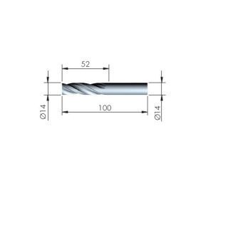 BROCA HELICOIDAL DE ACERO PARA METAL Ø14 X 100 MM - ITALIANA FERRAMENTA