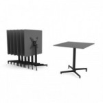 PATA PLEGABLE SIMPLE ARKA H715 NEGRO TUBO d60mm. PARA TABLERO MESA MAX.800