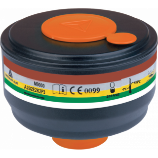 FILTRO CARTUCHO REUTILIZABLE M9001E. UNIVERSAL DIN40. A2B2E2K2P3. PLÁSTICO. PARA MÁSCARAS COMPLETAS. 4 CARTUCHOS - DELTA