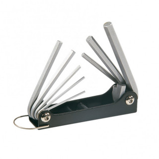JUEGO DE LLAVES ALLEN TIPO NAVAJA. ACERO. PLEGABLE. 8 MEDIDAS. 2,5 MM-10 MM - RATIO 2
