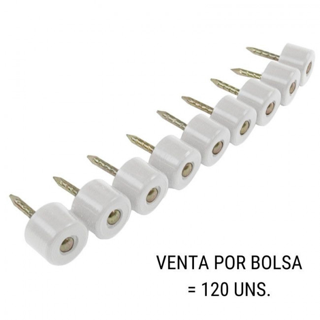 SOPORTE CILÍNDRICO. PLÁSTICO Y METAL. BLANCO