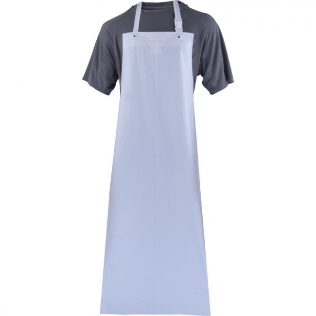 DELANTAL IMPERMEABLE. 100% PVC. BLANCO. ESPESOR 0,30MM