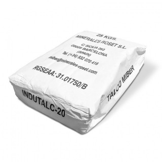 TALCO POLVO. MINERAL. SACO DE 25 KG. USO INDUSTRIAL. BLANCURA 81.2