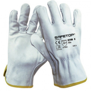GUANTE DE PIEL BOVINO G214B. PIEL FLOR BOVINO. CATEGORÍA II. TALLAS 7-12. EN 388 3132X. LONGITUD 26CM - SAFETOP T/GUANTE