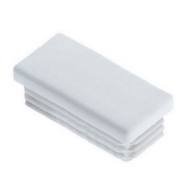 CONTERA RECTANGULAR DE INTERIOR. PLÁSTICO. BLANCO. PARA PERFILES TUBULARES