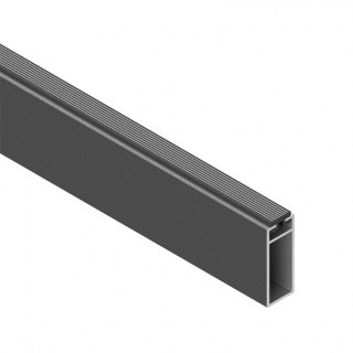 TUBO RECTANGULAR DE ARMARIO. MEDIDAS 30X12 MM Y LARGO 3M. MODELO STOR. ALUMINIO Y GRAFITO CON GOMA SUPERIOR ANTI-RUIDO
