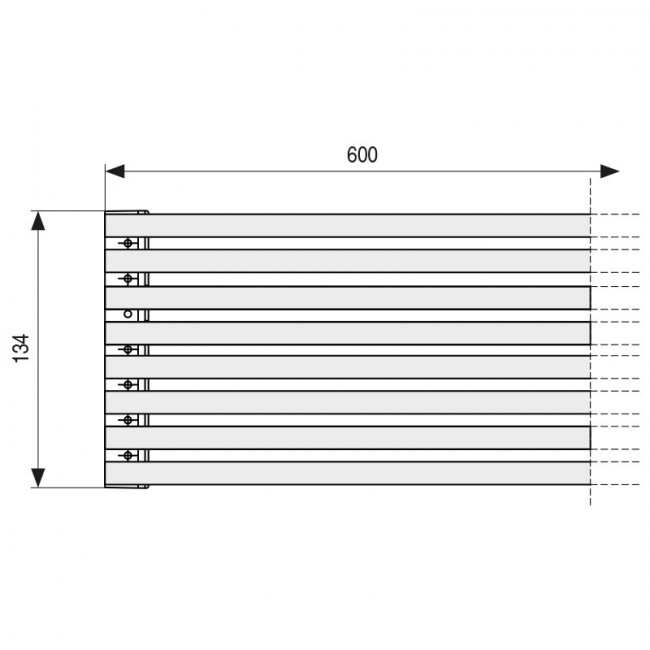 REJILLA VENTILACION HORNO M600 CROMO MATE  (8 VARILLAS POR CAJA).