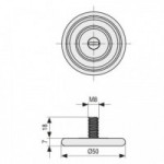PIE NIVELADOR TONI Ø50 M8X18 NEGRO