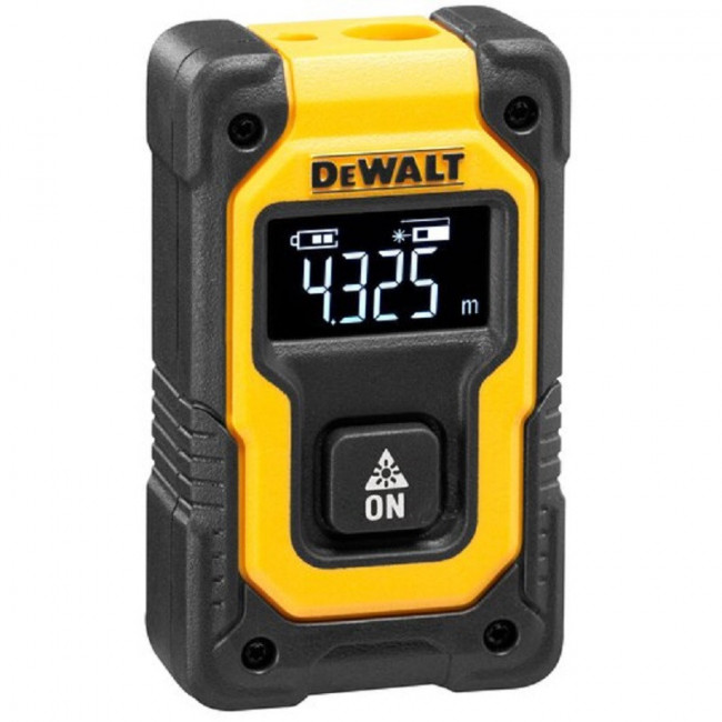 MEDIDOR LÁSER DE BOLSILLO DW055PL-XJ. ALCANCE 16M. PLÁSTICO TÉCNICO. AMARILLO Y NEGRO. LCD FRONTAL. 3 BATERÍAS LITIO-ION