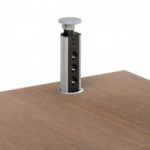 TORRE TELESCÓPICA DE ALUMINIO SACYR ø80 3 TOMAS + 2 USB IP20, 3 SCHUKO + 2 USB. 3500W