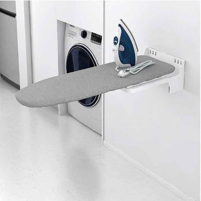 MESA DE PLANCHAR ABATIBLE NEVA. PINTADO BLANCO. FUNDA INCLUIDA - HAFELE