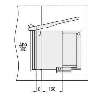 CUBO BASURA RING 1x10L. GRIS  APERTURA TAPA AUTOMATICA. 2