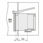 CUBO BASURA RING 1x10L. GRIS  APERTURA TAPA AUTOMATICA.