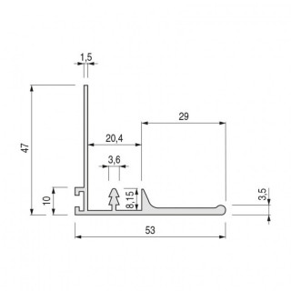 PERFIL TIRADOR ALUMINIO LIA 2,60 PLATA MATE 2