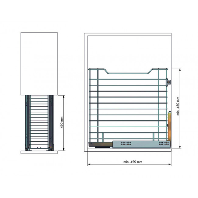 TOLVA ROPA CLASSIC M400 CROMO  CON GUIA OCULTA CA, EXTRACCIÓN TOTAL 30kg. SP16-19.