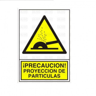 SEÑAL 362 PLÁSTICO 345x245 "¡PRECAUCIÓN! PROYECCIÓN DE PARTICULAS!