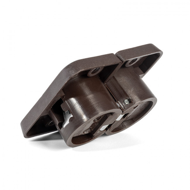 BISAGRA INVISIBLE KIRMA MARRON PARA MESA PARA TAPAS DE ESPESOR 17/18mm. BISAGRA INVISIBLE KIRMA MARRON PARA MESA PARA TAPAS DE ESPESOR 17/18mm.