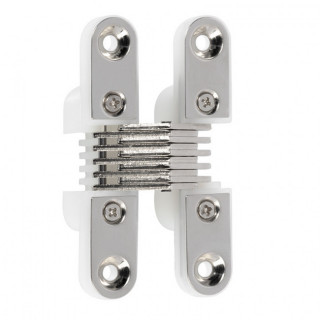 BISAGRA INVISIBLE DE HIERRO NIQUELADO Y NYLON BLANCO CEAM